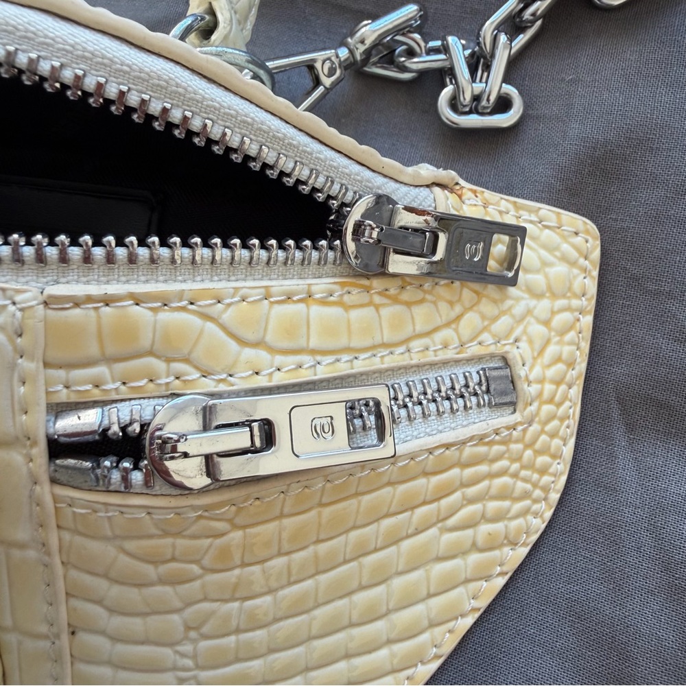 Alexander Wang “Attica” Mini Cream Yellow Croc-Embossed Convertible Shoulder Bag - Picture 2 of 13